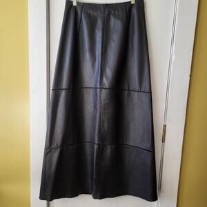 Reflections images of you women's midi leather skirt sz Missy 8 black waist 15"